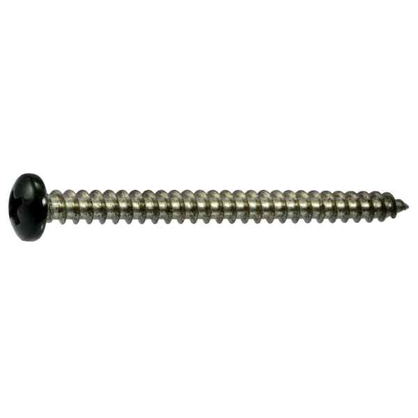 Midwest Fastener Sheet Metal Screw, #8 x 2 in, Painted 18-8 Stainless Steel Pan Head Phillips Drive, 12 PK 69505 - main